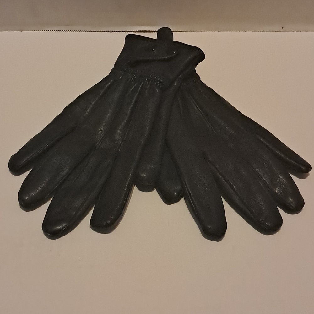 Women Black Leather Gloves with Double Snap Driving Outerwear Soft Comfy - Picture 1 of 7